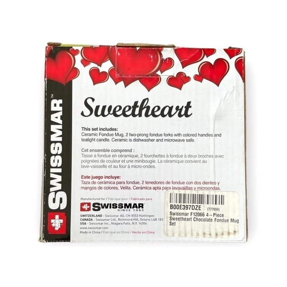 VALENTINES DAY GIFT! NIB SWISSMAR Sweetheart Chocolate Fondue Set Fondue Maker - Picture 5 of 6